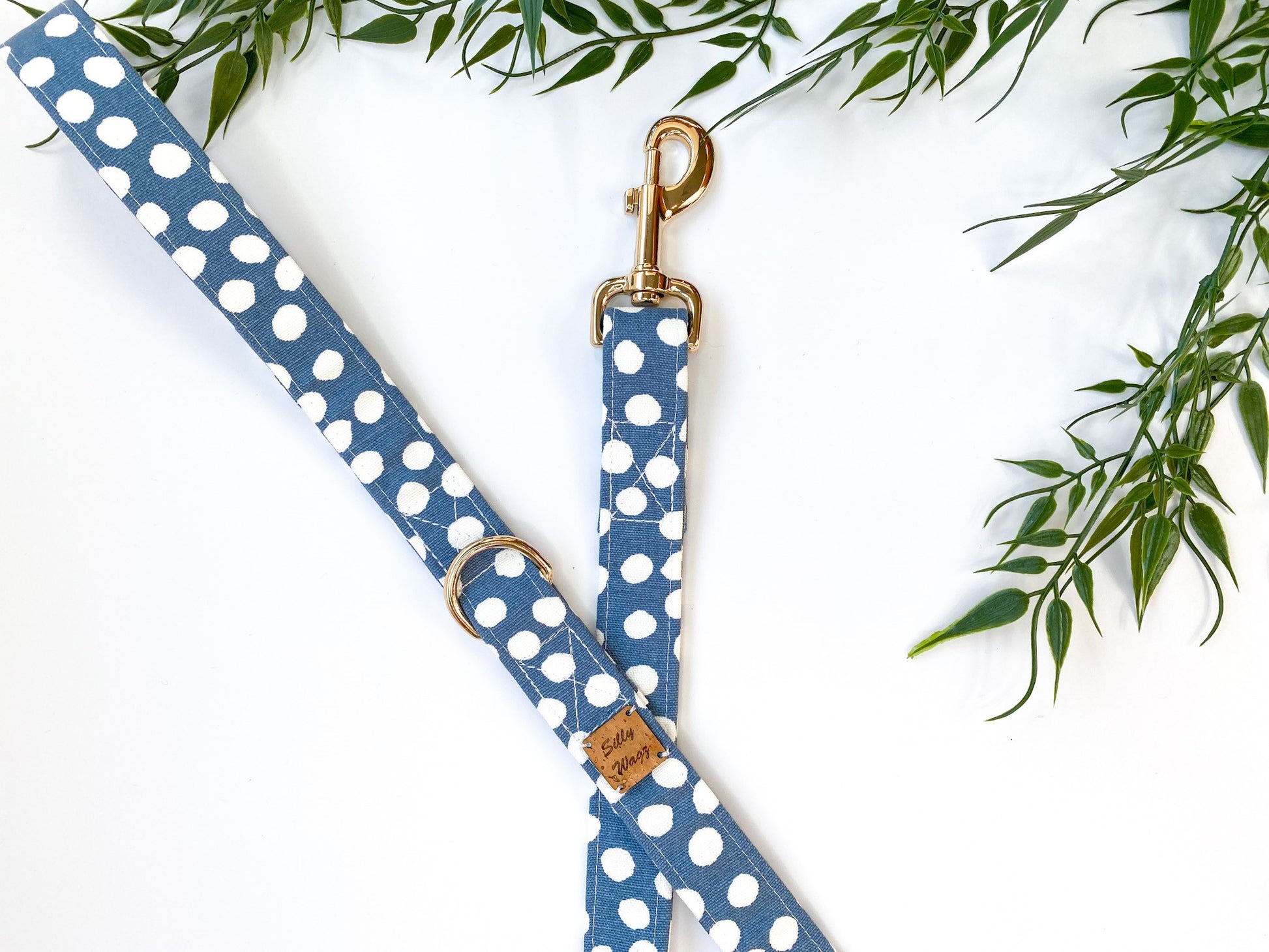 baby blue polka dot lead