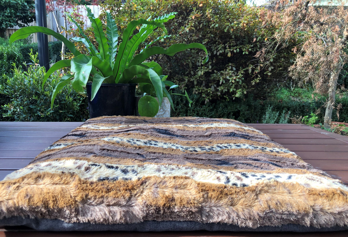 Brown Leopard Print Faux Fur Mat