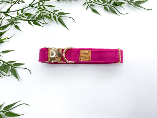 Hot Pink Velvet Collar